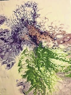 BLOOMINGTON -- On Wednesday, Oct. 9, Brown County artist Anabel Hopkins will lead a class in acrylic pouring painting at Hobby Lobby in Bloomington, 1275 S. College Mall Road. The class will from 5:30 to 7:30 p.m. The technique instructed will be the “Durch Pour,” a brushless method that includes manipulating paint with a blow dryer and straw to create fanciful lacy paintings. Medium and large canvases will be used. Hopkins has been teaching acrylic pouring panting since January at many locations in south-central Indiana and teaches a monthly class at Hobby Lobby with a new technique practiced each time. The cost is $50 and is payable in advance. To register, call Hopkins at 812-340-8781. Submitted photo