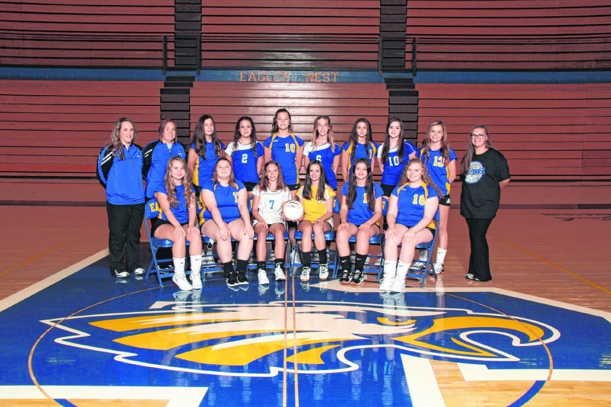 Front row: Ava Kelly, Lillee Sheckles, Avery Herald, Marqi Satter, Lela Leslie and Makaylee Walls.Back row: Coach Jessica Robertson, Coach Amanda Doss, Evelyn Finley, Anna Stogsdill, Kate Wilson, Payton Lucas, Emily Royalty, Cady Kemp, Emilee Mosier and Manager Mattie Satter.  Submitted | Inter-State Studio