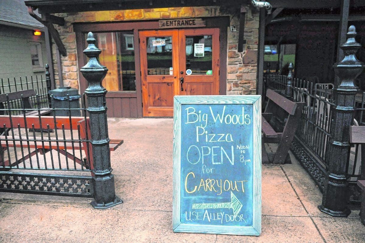Big Woods Pizza is one of the many restaurants in the community offering a carry-out option.  ABIGAIL ALDERDICE | The Democrat